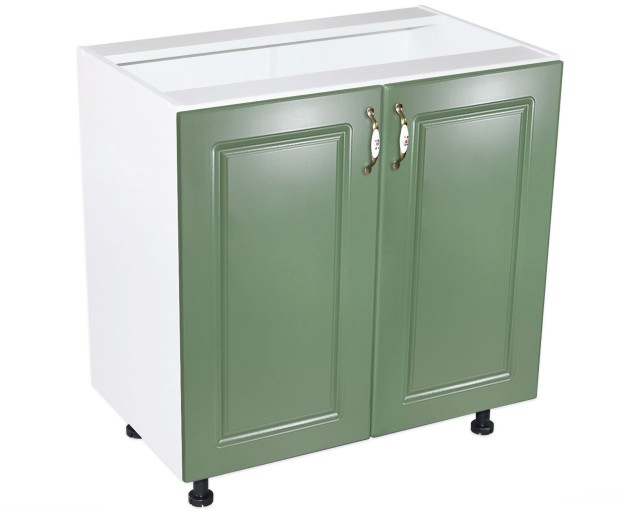 Corp inferior 80 cu 2 usi Zebra MDF verde dreptunghi